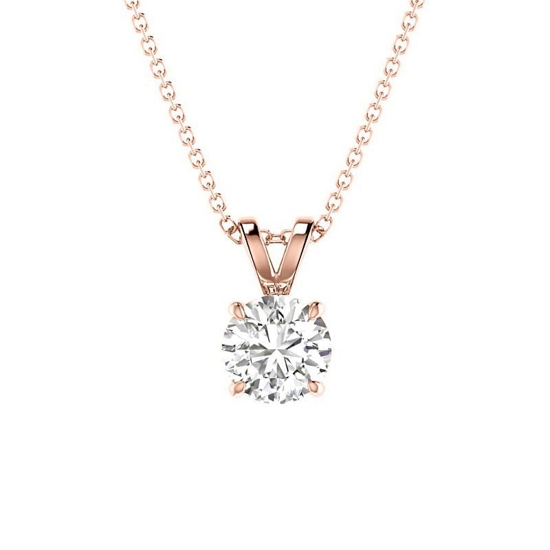 0.50-3.00 CT Round Cut Lab Grown Diamonds - Solitaire Pendant - Primestyle.com