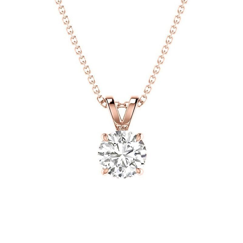 0.50-6.00 CT Round Cut Diamonds - Solitaire Pendant