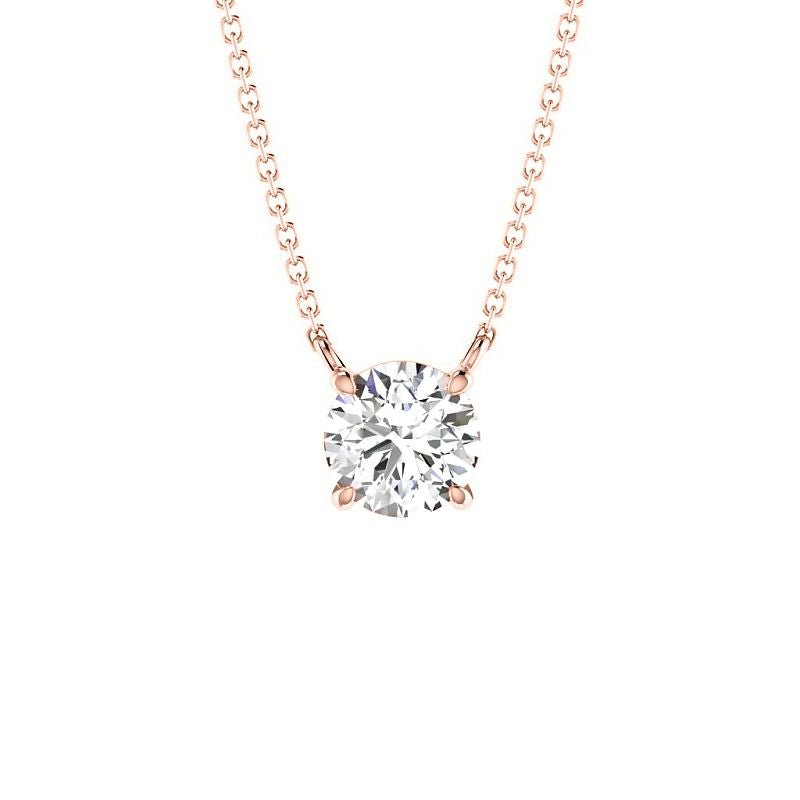 0.50-3.00 CT Round Cut Lab Grown Diamonds - Solitaire Pendant - Primestyle.com