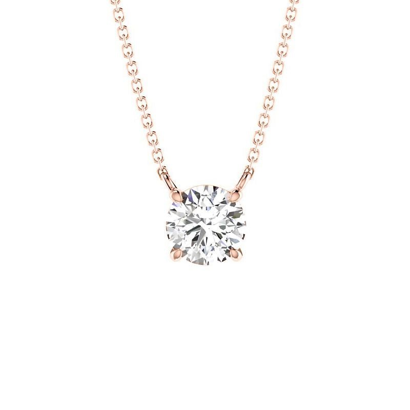 0.50 - 3.00 CT Round Cut Lab Grown Diamonds - Solitaire Pendant - Primestyle.com
