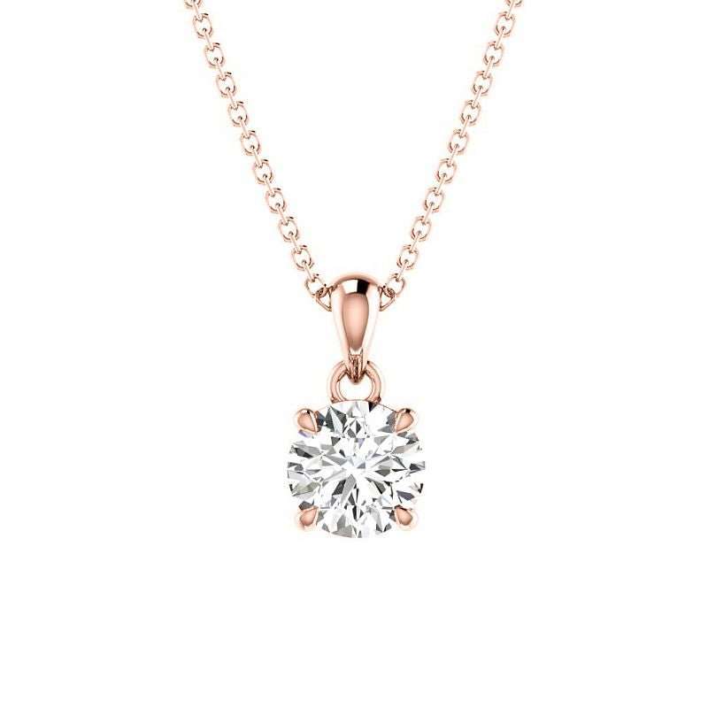 0.50-3.00 CT Round Cut Lab Grown Diamonds - Solitaire Pendant - Primestyle.com