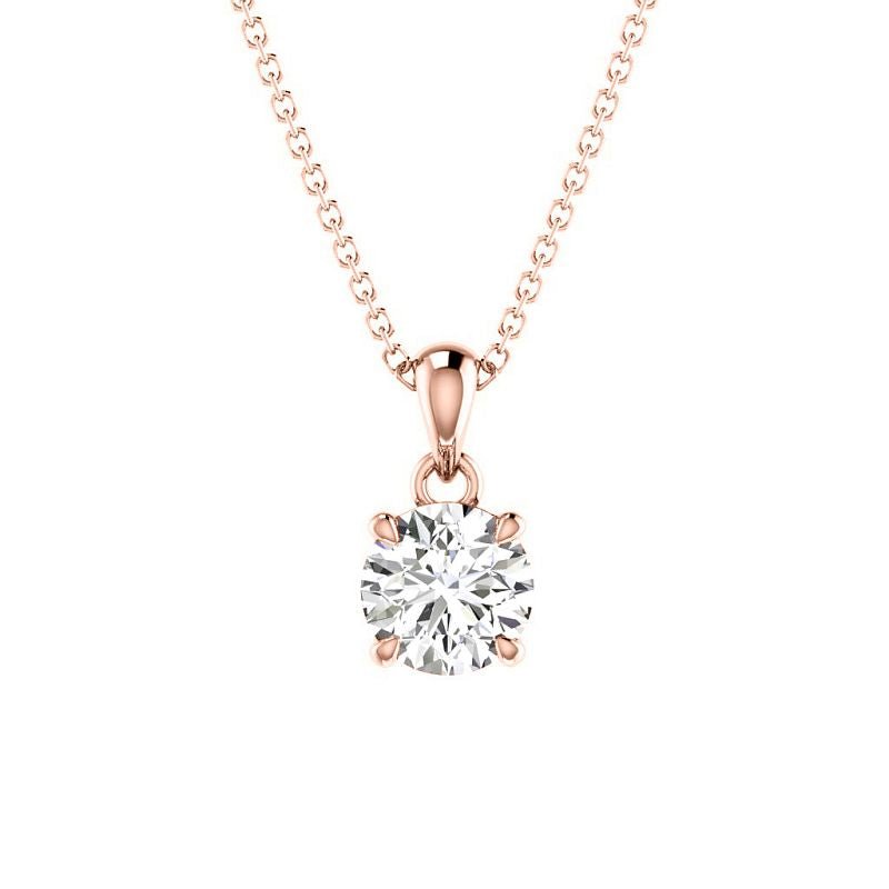 0.50-3.00 CT Round Cut Lab Grown Diamonds - Solitaire Pendant - Primestyle.com