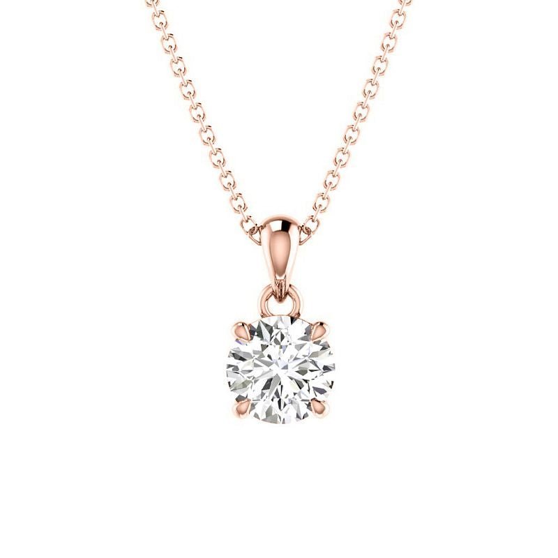 0.50 - 3.00 CT Round Cut Lab Grown Diamonds - Solitaire Pendant - Primestyle.com