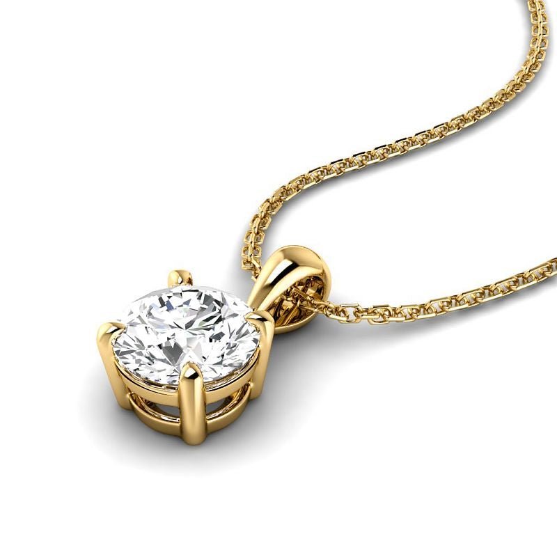 0.50 - 3.00 CT Round Cut Lab Grown Diamonds - Solitaire Pendant - Primestyle.com