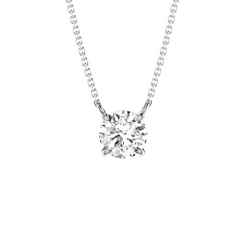 0.50-3.00 CT Round Cut Lab Grown Diamonds - Solitaire Pendant - Primestyle.com