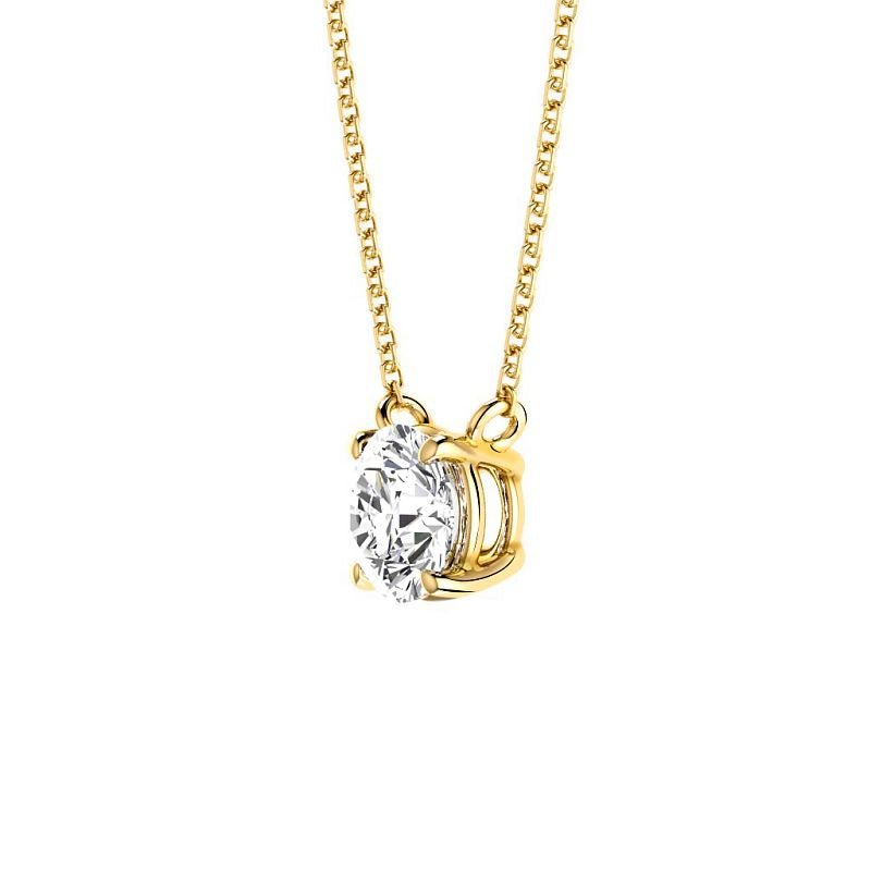 0.50-3.00 CT Round Cut Lab Grown Diamonds - Solitaire Pendant - Primestyle.com