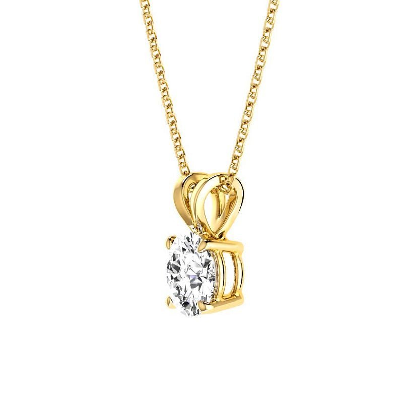 0.50 - 3.00 CT Round Cut Lab Grown Diamonds - Solitaire Pendant - Primestyle.com