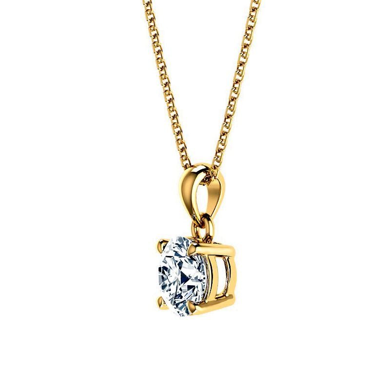 0.50-6.00 CT Round Cut Diamonds - Solitaire Pendant
