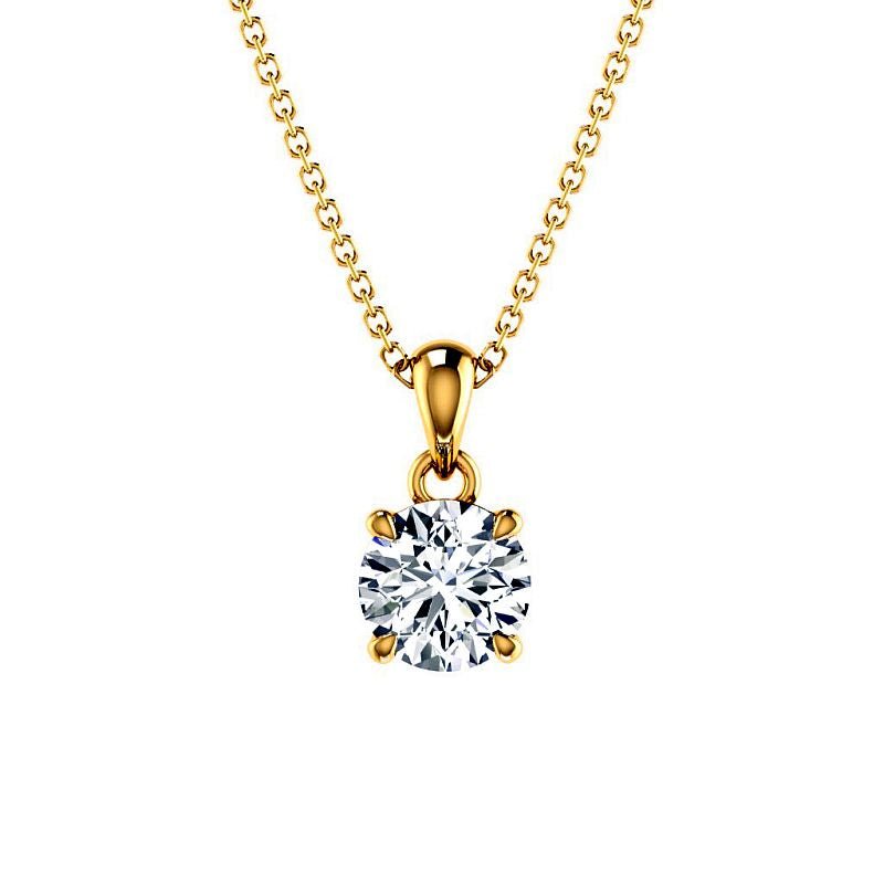 0.50-3.00 CT Round Cut Lab Grown Diamonds - Solitaire Pendant - Primestyle.com