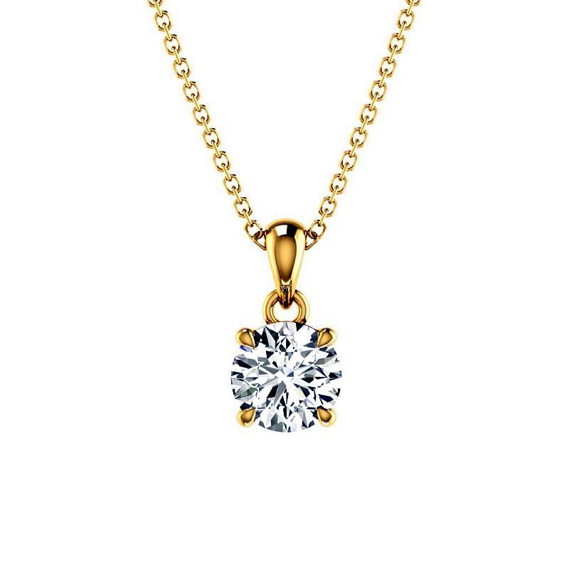 0.50 - 3.00 CT Round Cut Lab Grown Diamonds - Solitaire Pendant - Primestyle.com