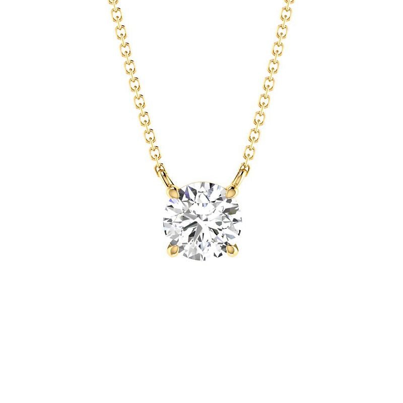 0.50-3.00 CT Round Cut Lab Grown Diamonds - Solitaire Pendant - Primestyle.com