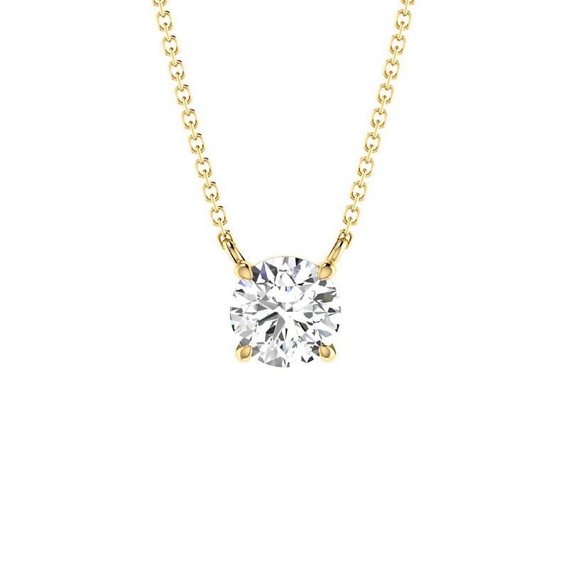 0.50 - 3.00 CT Round Cut Lab Grown Diamonds - Solitaire Pendant - Primestyle.com