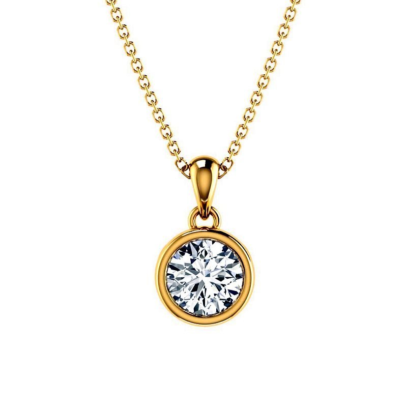 0.50 - 3.00 CT Round Cut Lab Grown Diamonds - Solitaire Pendant - Primestyle.com