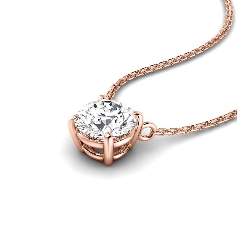 0.50-3.00 CT Round Cut Lab Grown Diamonds - Solitaire Pendant - Primestyle.com