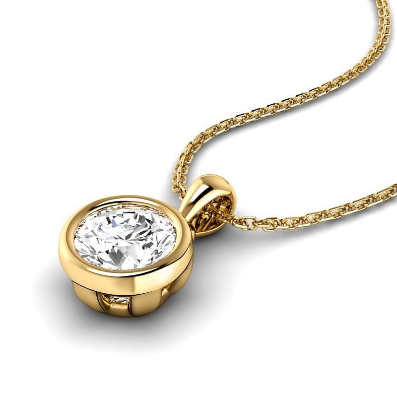 0.50-6.00 CT Round Cut Diamonds - Solitaire Pendant