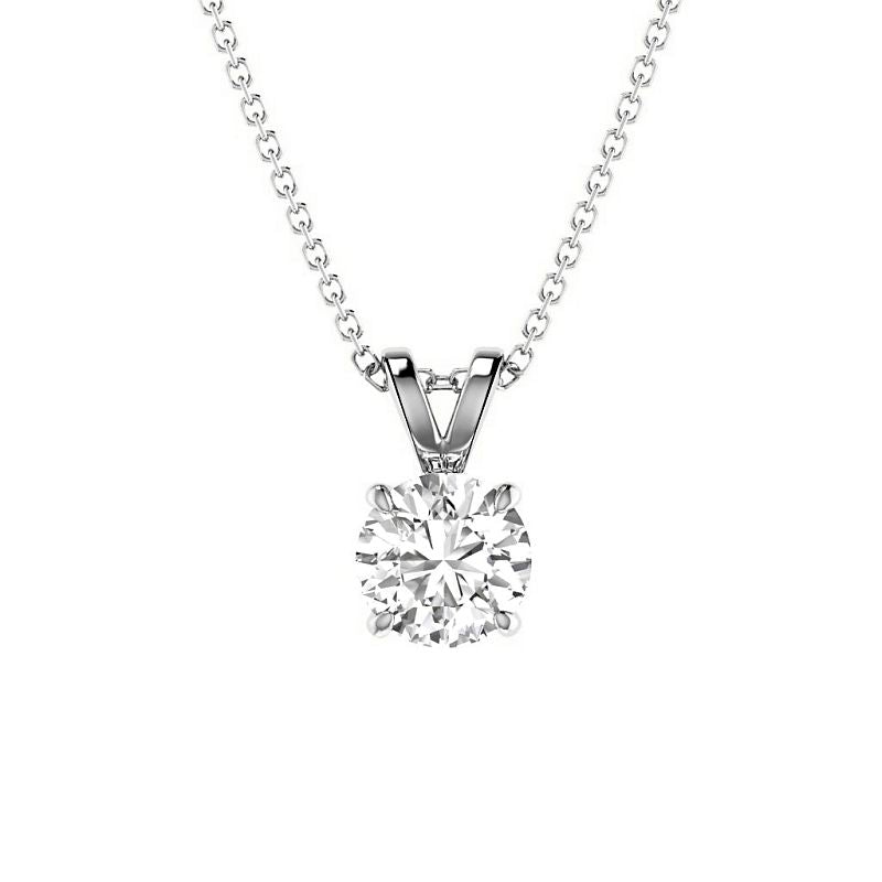 0.50-3.00 CT Round Cut Lab Grown Diamonds - Solitaire Pendant - Primestyle.com