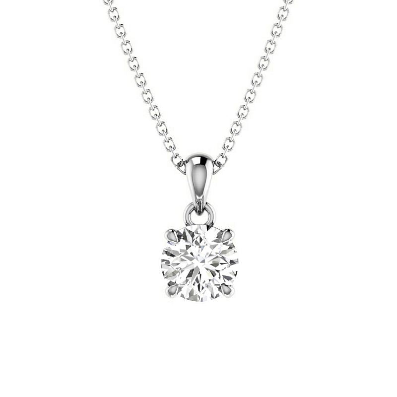 0.50-3.00 CT Round Cut Lab Grown Diamonds - Solitaire Pendant - Primestyle.com