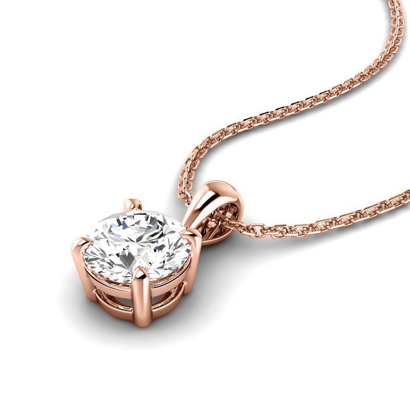 0.50 - 3.00 CT Round Cut Lab Grown Diamonds - Solitaire Pendant - Primestyle.com