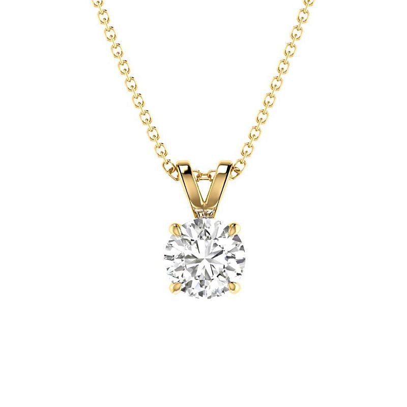 0.50-3.00 CT Round Cut Lab Grown Diamonds - Solitaire Pendant - Primestyle.com
