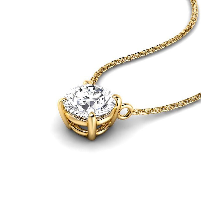 0.50-3.00 CT Round Cut Lab Grown Diamonds - Solitaire Pendant - Primestyle.com