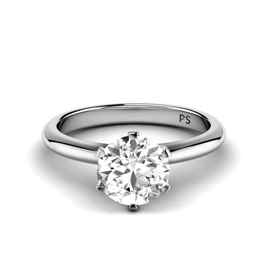 0.50-3.00 CT Round Cut Lab Grown Diamonds - Solitaire Ring