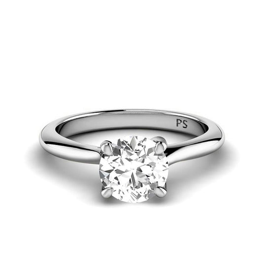 0.50-3.00 CT Round Cut Lab Grown Diamonds - Solitaire Ring