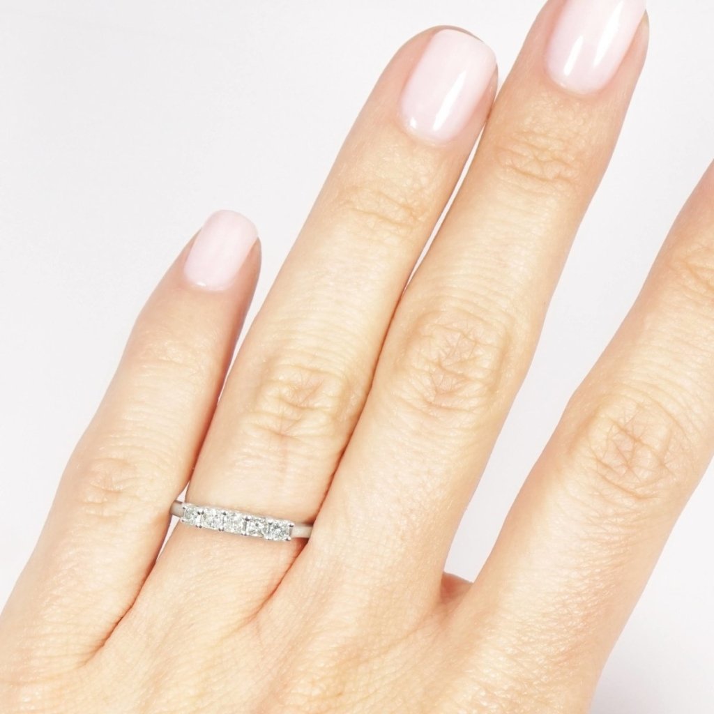 0.50 CT Princess Cut Natural Diamonds - Wedding Band - Primestyle.com