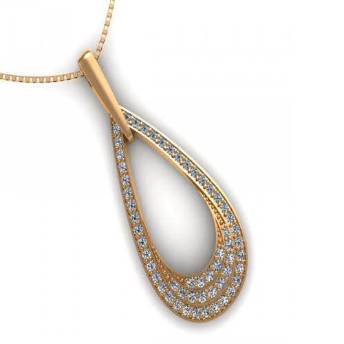 0.50 CT Round Cut Diamonds - Diamond Pendant - Primestyle.com