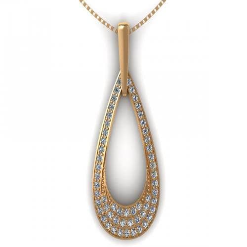 0.50 CT Round Cut Diamonds - Diamond Pendant - Primestyle.com