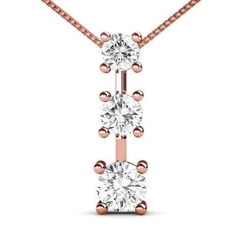 0.50 CT Round Cut Natural Diamonds - Diamond Pendants