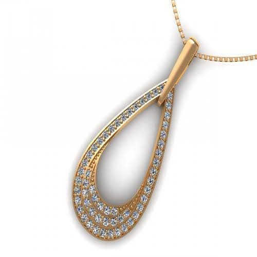 0.50 CT Round Cut Diamonds - Diamond Pendant - Primestyle.com