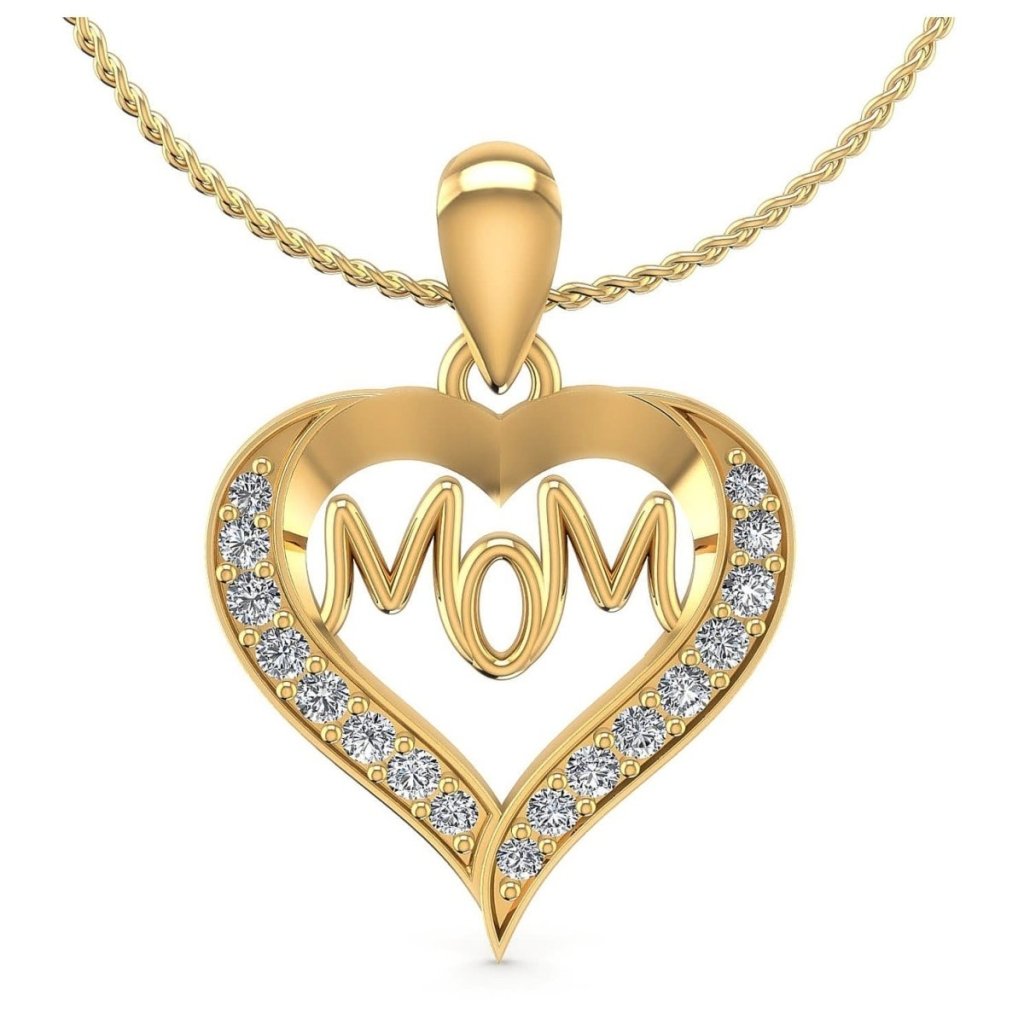 0.50 CT Round Cut Natural Diamonds - Heart Pendants