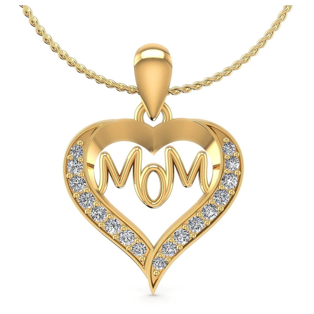 0.50 CT Round Cut Natural Diamonds - Heart Pendants