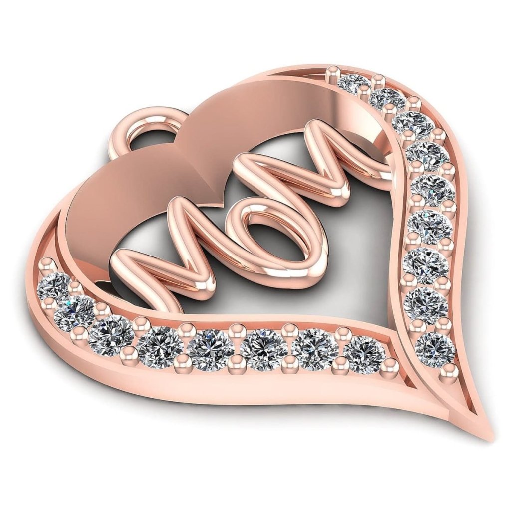 0.50 CT Round Cut Natural Diamonds - Heart Pendants