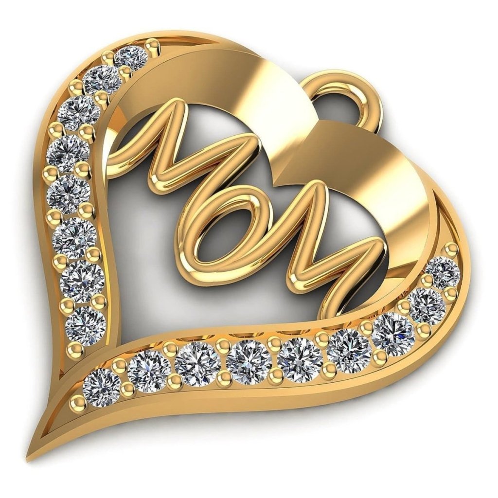 0.50 CT Round Cut Natural Diamonds - Heart Pendants - Primestyle.com