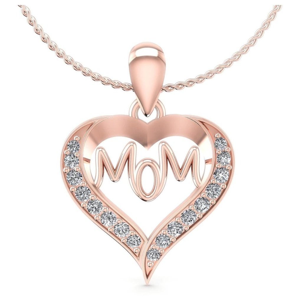 0.50 CT Round Cut Natural Diamonds - Heart Pendants - Primestyle.com