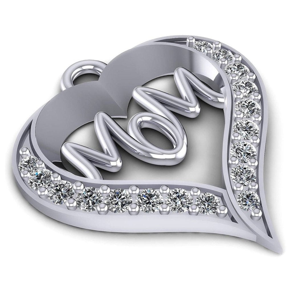 0.50 CT Round Cut Natural Diamonds - Heart Pendants