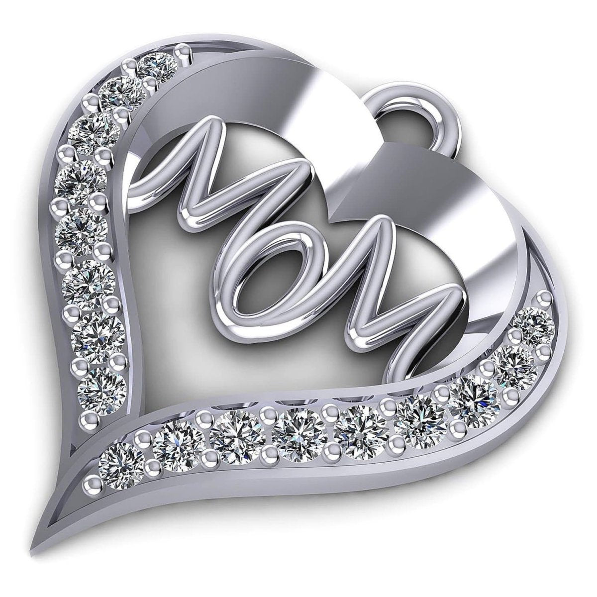 0.50 CT Round Cut Natural Diamonds - Heart Pendants