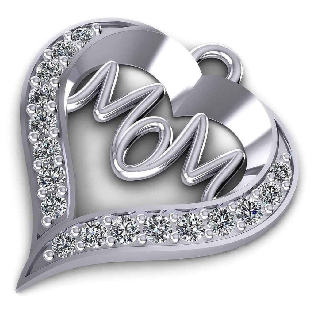 0.50 CT Round Cut Natural Diamonds - Heart Pendants - Primestyle.com