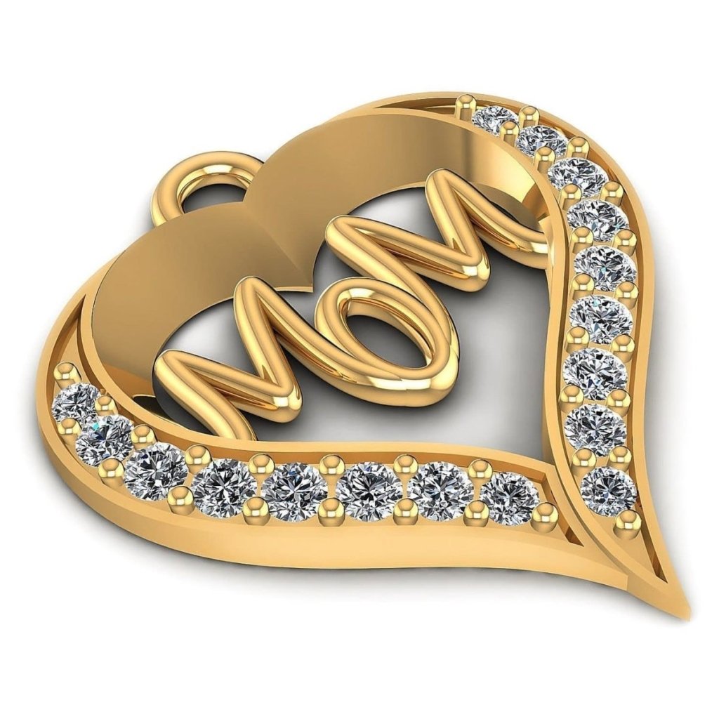 0.50 CT Round Cut Natural Diamonds - Heart Pendants - Primestyle.com