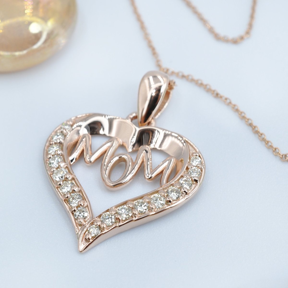 0.50 CT Round Cut Diamonds - Heart Pendant - Primestyle.com