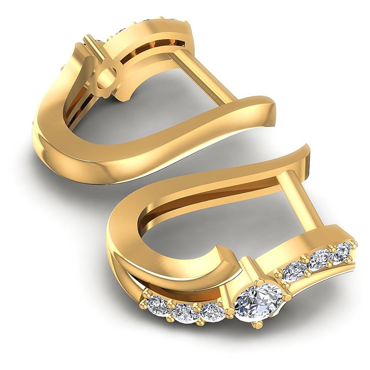 0.50 CT Round Cut Diamonds - Hoop & Drop Earrings - Primestyle.com