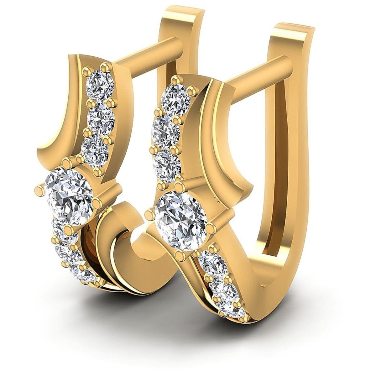 0.50 CT Round Cut Diamonds - Hoop & Drop Earrings - Primestyle.com