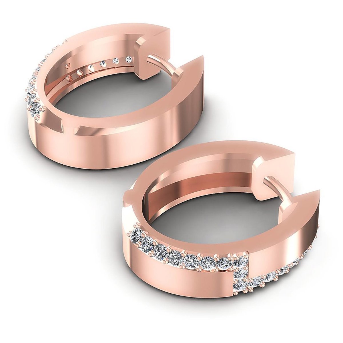 0.50 CT Round Cut Diamonds - Hoop & Drop Earrings - Primestyle.com