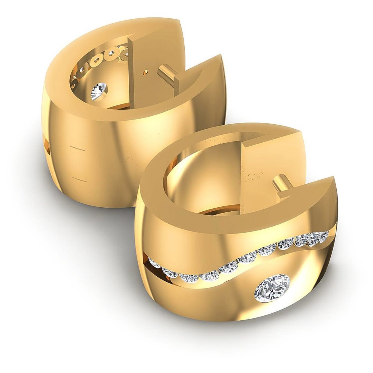 0.50 CT Round Cut Diamonds - Hoop & Drop Earrings - Primestyle.com
