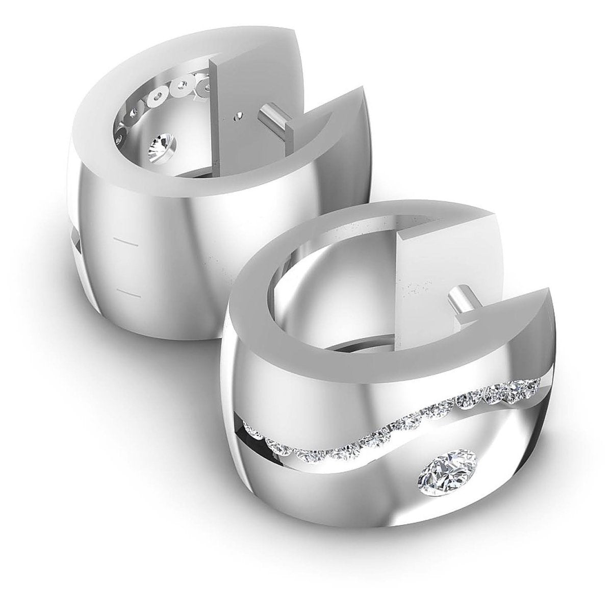 0.50 CT Round Cut Diamonds - Hoop & Drop Earrings - Primestyle.com