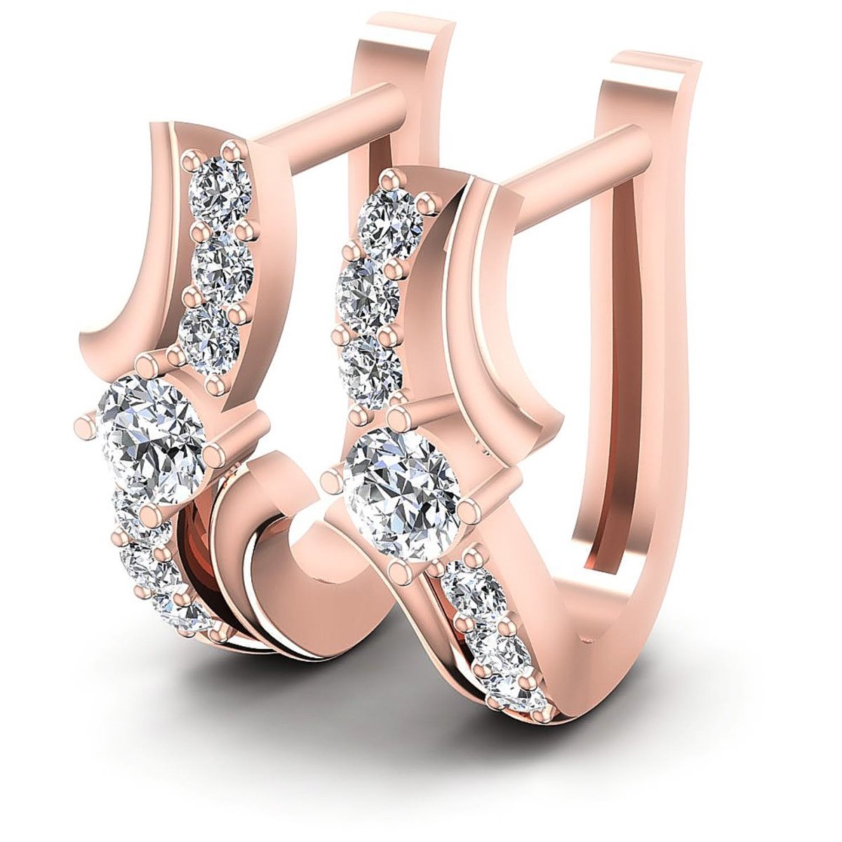 0.50 CT Round Cut Diamonds - Hoop & Drop Earrings - Primestyle.com