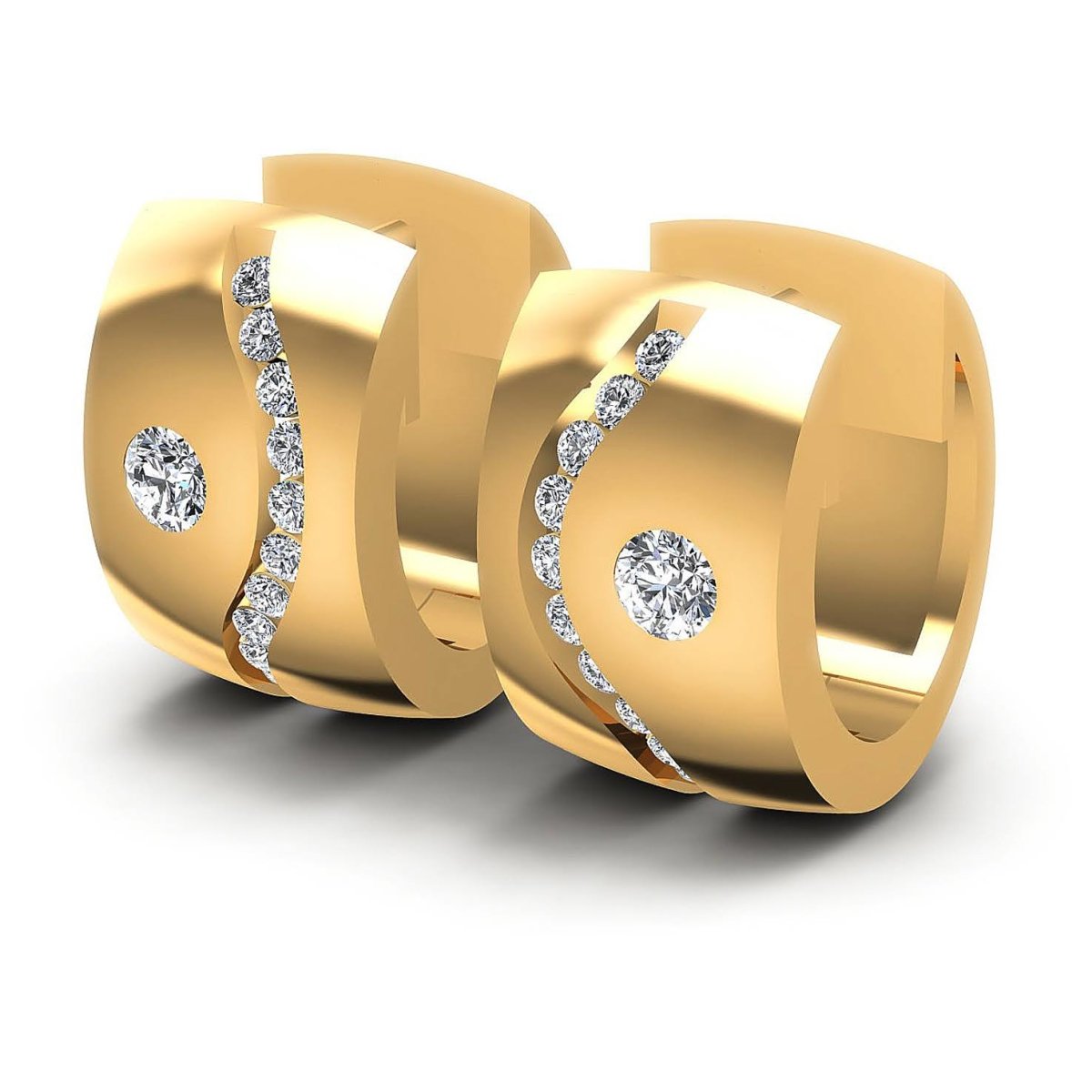 0.50 CT Round Cut Diamonds - Hoop & Drop Earrings - Primestyle.com