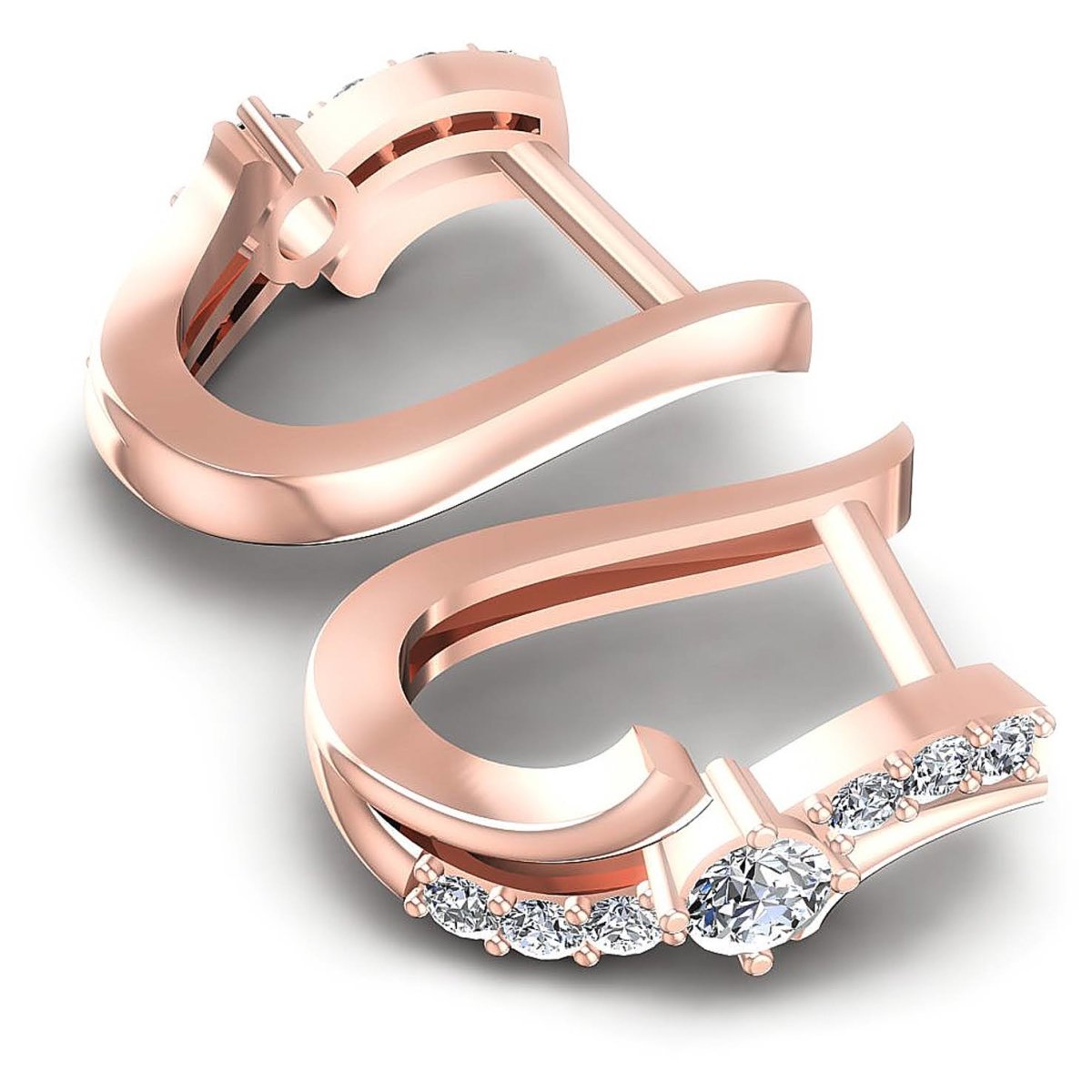 0.50 CT Round Cut Diamonds - Hoop & Drop Earrings - Primestyle.com