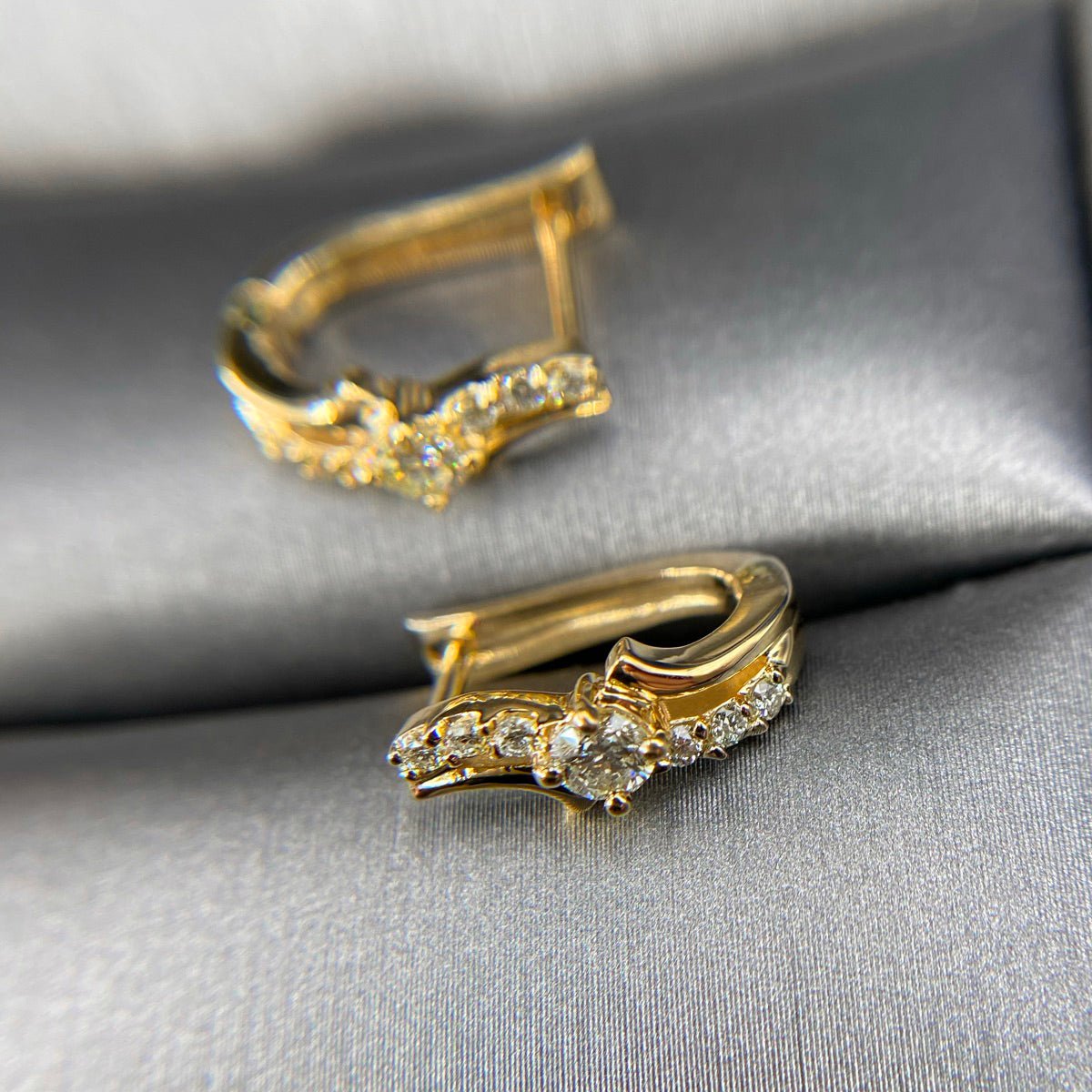 0.50 CT Round Cut Diamonds - Hoop & Drop Earrings - Primestyle.com